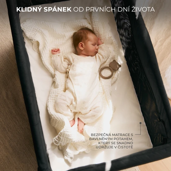 SELECT Postieľka cestovná Moon Dream Black Kinderkraft KLMODR00BLK3000