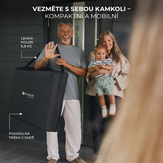 SELECT Postieľka cestovná Moon Dream Black Kinderkraft KLMODR00BLK3000