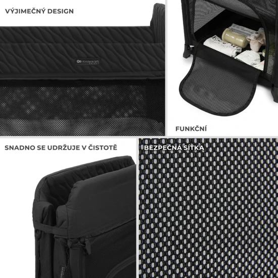 SELECT Postieľka cestovná Moon Dream Black Kinderkraft KLMODR00BLK3000