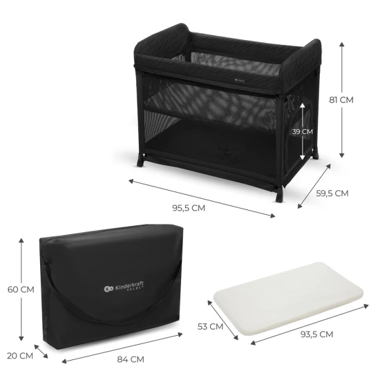 SELECT Postieľka cestovná Moon Dream Black Kinderkraft KLMODR00BLK3000