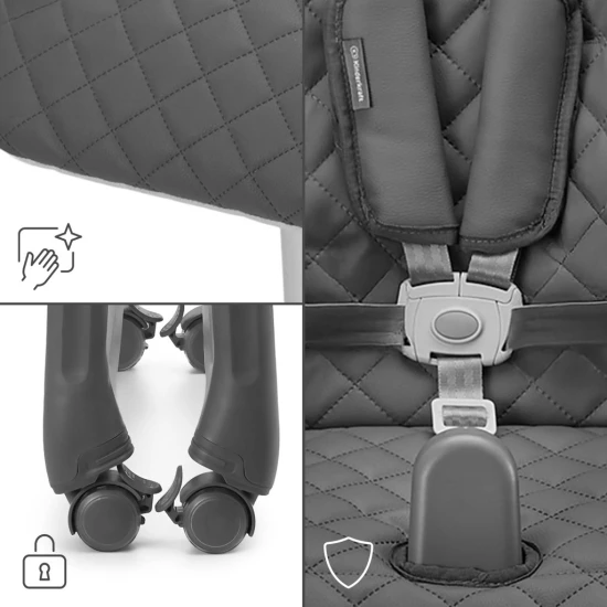 Stolička jedálenská 3v1 Tulo Grey Kinderkraft KHTULO00GRY0000