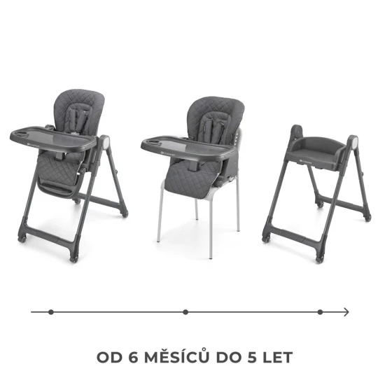 Stolička jedálenská 3v1 Tulo Grey Kinderkraft KHTULO00GRY0000