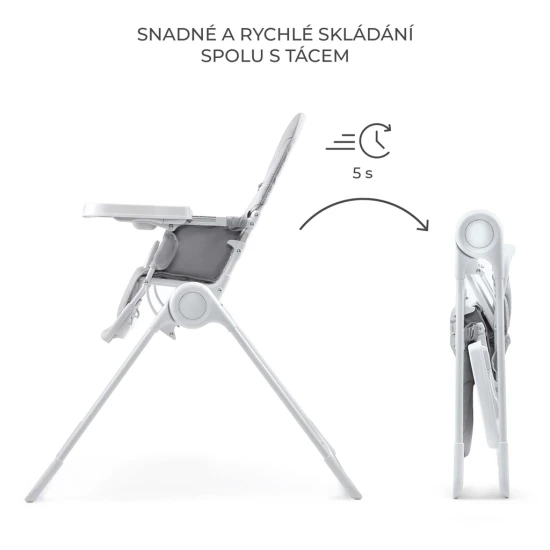 Stolička jedálenská Binci Light Grey Kinderkraft KHBINC00LGR0000