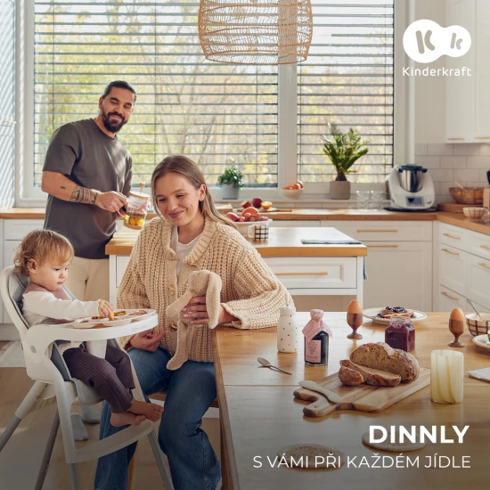 Stolička jedálenská Dinnly 2v1 Beige Kinderkraft KHDINN00BEG0000