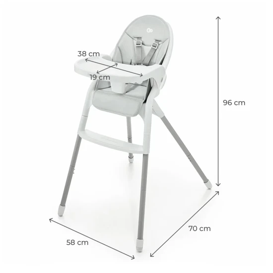 Stolička jedálenská Dinnly 2v1 Grey Kinderkraft KHDINN00LGR0000