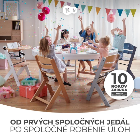 Stolička jedálenská Enock Grey wooden, Premium Stolička jedálenská Enock Grey wooden, Premium Kinderkraft KKKENOCGRY0000