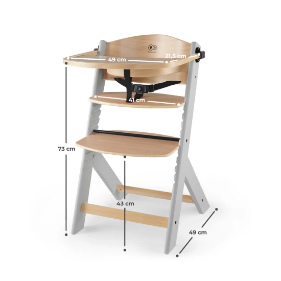 Stolička jedálenská Enock Grey wooden, Premium Stolička jedálenská Enock Grey wooden, Premium Kinderkraft KKKENOCGRY0000