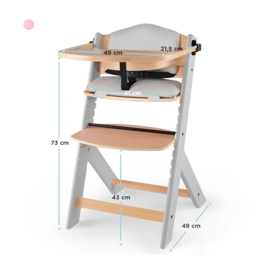 Stolička jedálenská Enock s polstrovaním Grey wooden, Premium Stolička jedálenská Enock s polstrovaním Grey wooden, Premium Kinderkraft KHENOC0PGRY0000