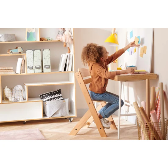 Stolička jedálenská Enock s polstrovaním White wooden, Premium Kinderkraft KHENOC0PWHT0000