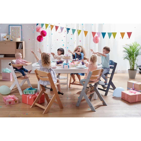 Stolička jedálenská Enock s polstrovaním White wooden, Premium Kinderkraft KHENOC0PWHT0000