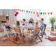 Stolička jedálenská Enock s polstrovaním White wooden, Premium Kinderkraft KHENOC0PWHT0000