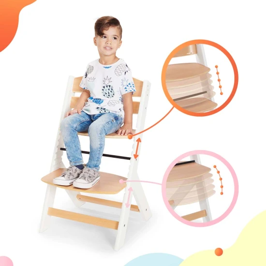 Stolička jedálenská Enock s polstrovaním White wooden, Premium Kinderkraft KHENOC0PWHT0000