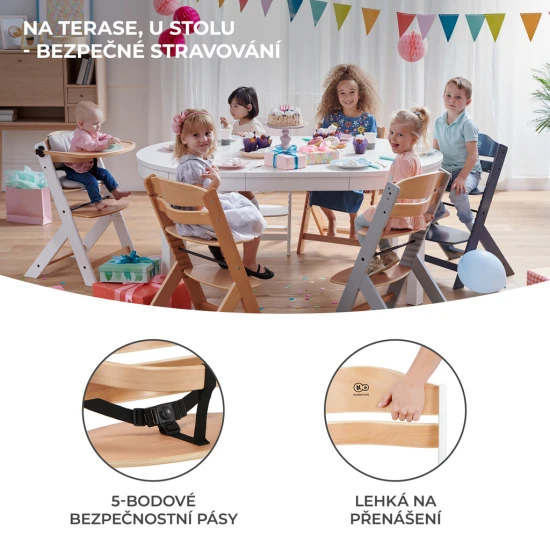 Stolička jedálenská Enock Wooden Kinderkraft KKKENOCNAT0000