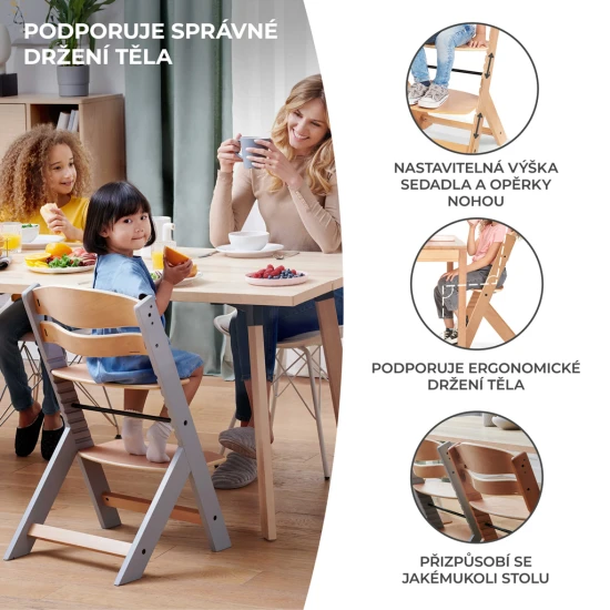 Stolička jedálenská Enock Wooden Kinderkraft KKKENOCNAT0000