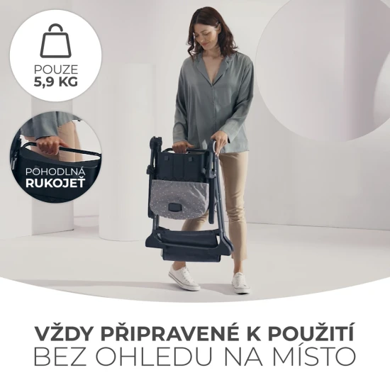 Stolička jedálenská Foldee Grey Kinderkraft KHFOLD00GRY0000