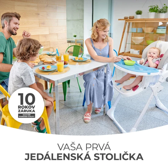 Stolička jedálenská Yummy Grey Kinderkraft KKKYUMMGRY0000