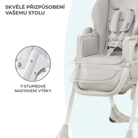 Stolička jedálenská Yummy Grey Kinderkraft KKKYUMMGRY0000