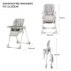 Stolička jedálenská Yummy Grey Kinderkraft KKKYUMMGRY0000