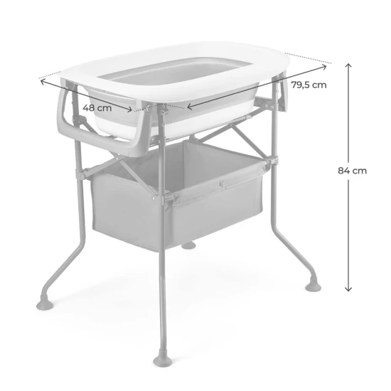Stolík prebaľovací s vaničkou Bubbly Grey Kinderkraft KABUBB00GRY0000