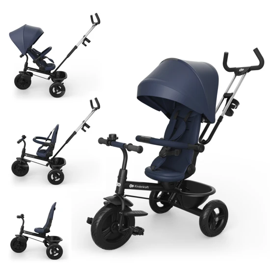 Trojkolka Aston 2 Plus Navy, 9m+ Kinderkraft KRASTO02NAVPL00