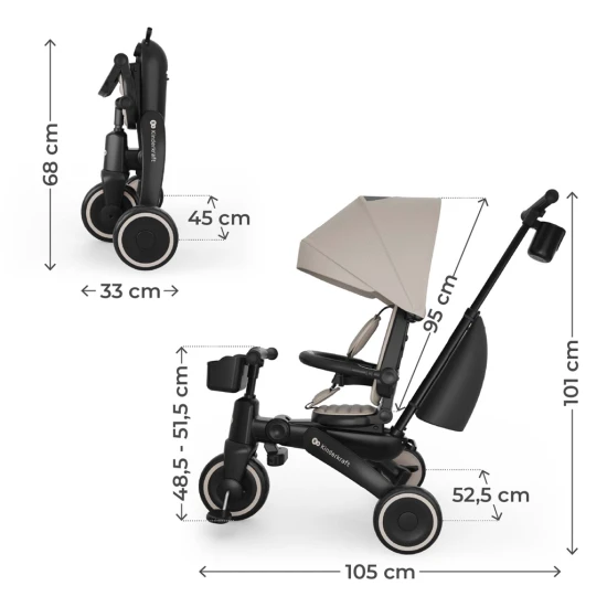 Trojkolka Jazz 3 Beige, 9m+ Kinderkraft KRJAZZ03BEG0000