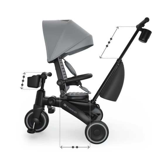 Trojkolka Jazz 3 Grey, 9m+ Kinderkraft KRJAZZ03GRY0000
