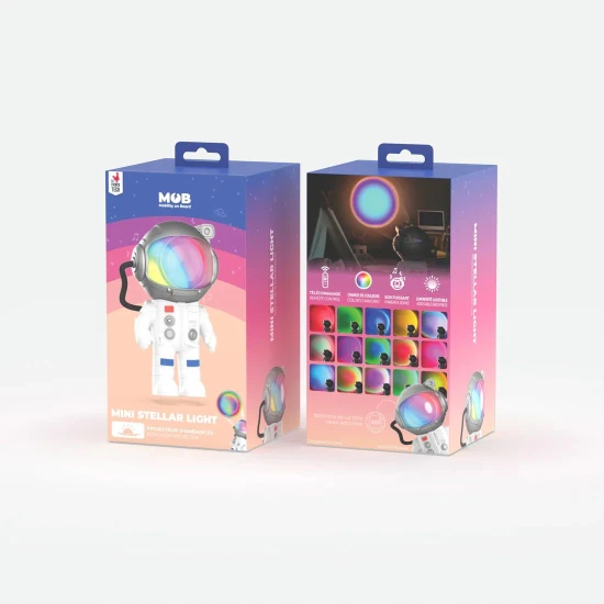 Mini projektor Mini Stellar White 16 cm – kompaktná a hravá lampa pre deti.