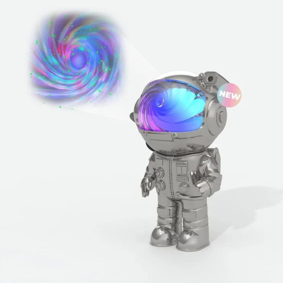 Stellar Light Silver, detský projektor s otočnou hlavou, sedmimi farbami a diaľkovým ovládaním.