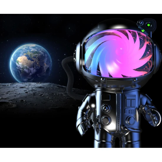 Stellar Light Silver, detský projektor s otočnou hlavou, sedmimi farbami a diaľkovým ovládaním.