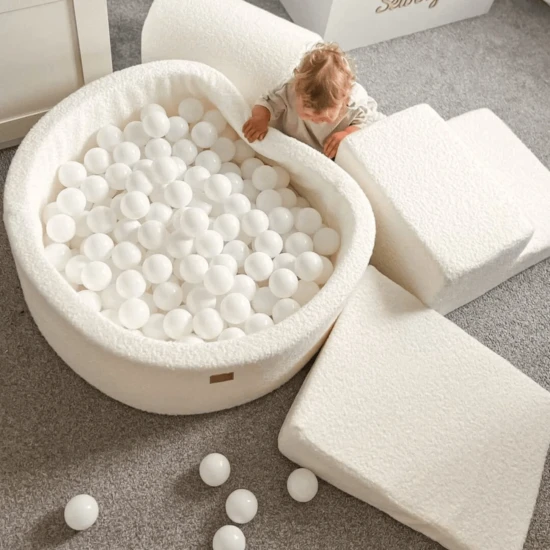 Okrúhly suchý bazén s loptičkami 90 cm Boucle Soft – MeowBaby BOU03001