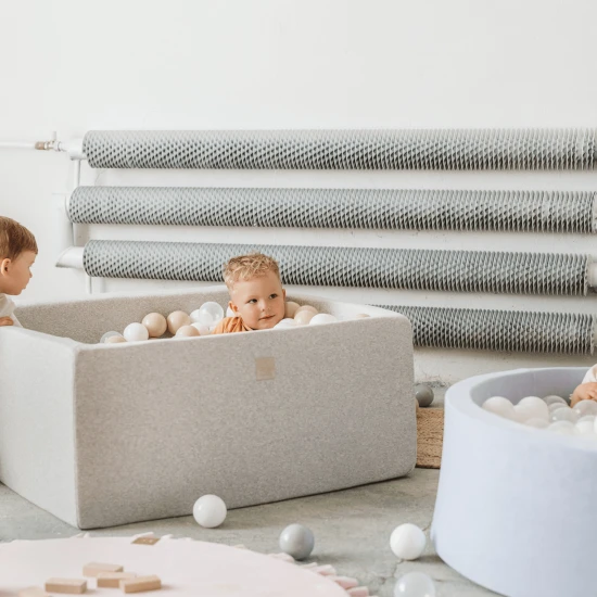 Štvorcový suchý bazén s loptičkami 90×90 cm Cotton – MeowBaby