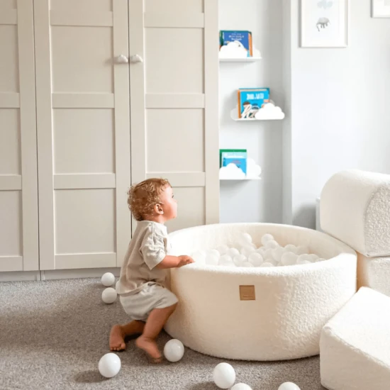 Veľký suchý bazén s loptičkami 120 cm Boucle Soft – MeowBaby BOU120W
