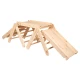 Drevený Montessori set 3v1 – rebrík, šmykľavka a lezecká stena – MeowBaby ZZWDA001