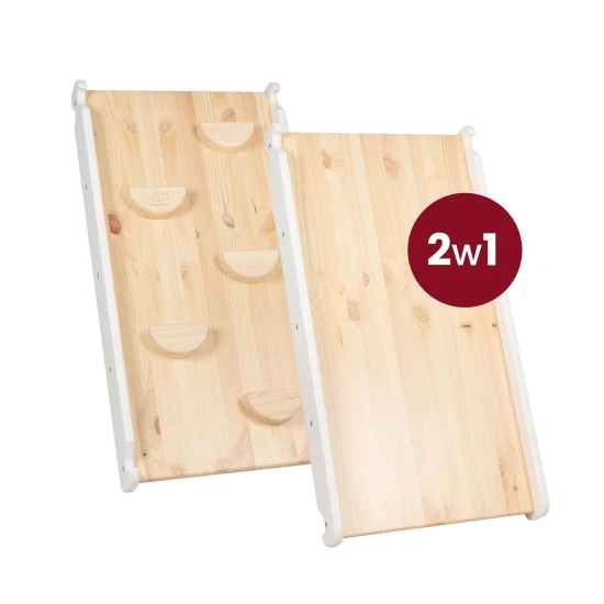 Drevený Montessori set 3v1 – rebrík, šmykľavka a lezecká stena – MeowBaby ZZWDA001