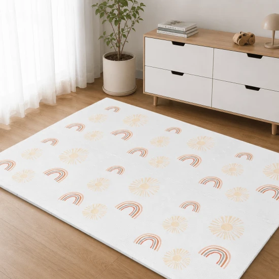Penová puzzle podložka 180×60 cm Dúha a slnko – MeowBaby MPZPUTS