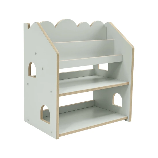 Montessori knižnica v tvare domčeka z MDF – MeowBaby MWORK048