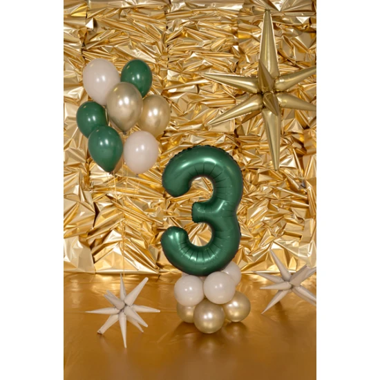 Elegantný balón na 3. narodeniny – fľašková zelená v hlavnej úlohe