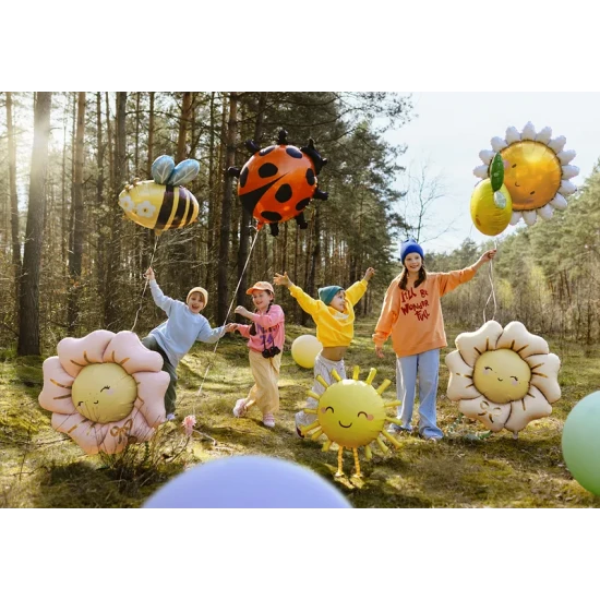 Fóliový balón v tvare krémového kvetu light beige s priemerom 104 cm