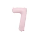 Elegantný balón na 7. narodeniny – pastelová ružová v hlavnej úlohe