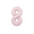 Balón Číslo 8 Pastelovo ružový 86 cm