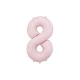 Elegantný balón na 8. narodeniny – pastelová ružová v hlavnej úlohe