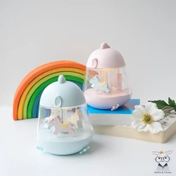 Detské svetielko s hudbou a kolotočom Modré