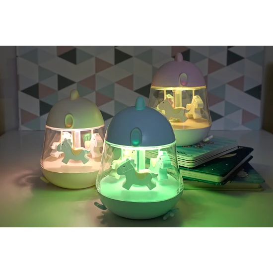 Detské svetielko s hudbou a kolotočom Modré