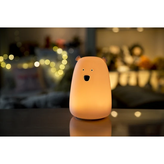 Detská dotyková lampa s diaľkovým ovládaním Veľký medvedík Biely