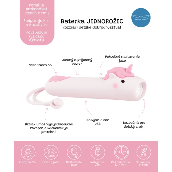 Baterka s mäkkým silikónovým povrchom, ideálna na večerné dobrodružstvá a detskú zábavu