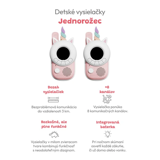 Set detských vysielačiek od Zoofamily obsahuje 2 vysielačky.