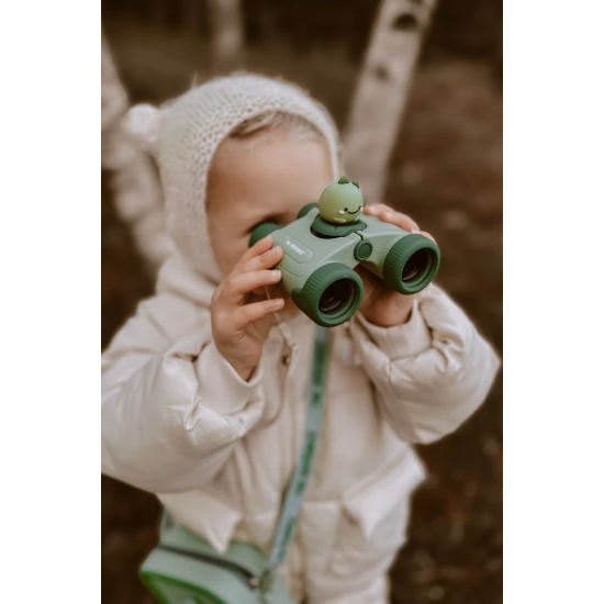 Detský ďalekohľad Zoo Eyes v tvare dinosaura so zeleným dizajnom a 8x zväčšením