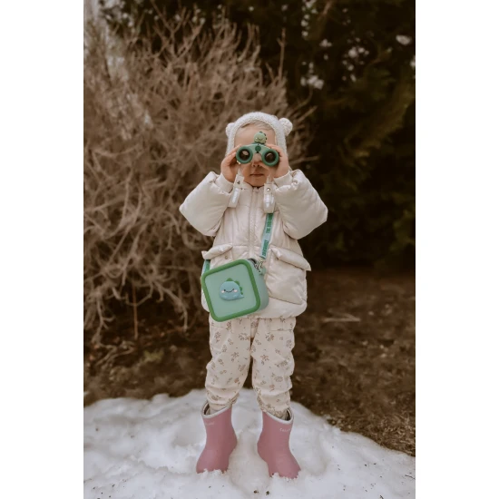 Detský ďalekohľad Zoo Eyes v tvare dinosaura so zeleným dizajnom a 8x zväčšením