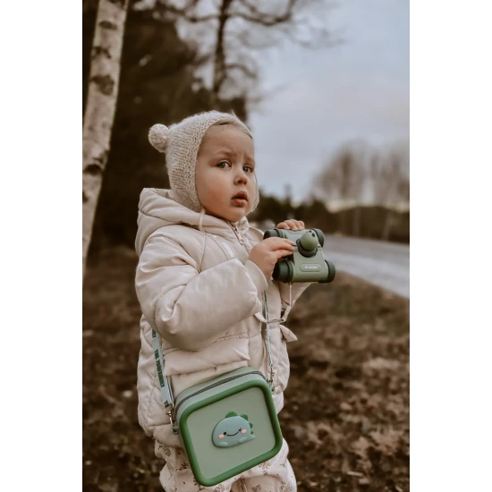 Detský ďalekohľad Zoo Eyes v tvare dinosaura so zeleným dizajnom a 8x zväčšením