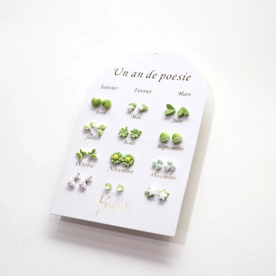 Náušnice na každý mesiac Zelené Yuko B.